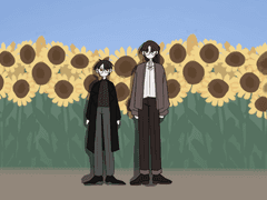 The moon looking at the sunflower