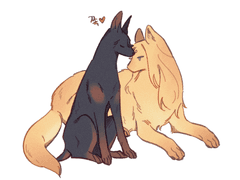 바나나푸딩늑대와흑임자도베르만