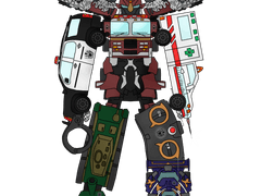 밴다이저 그림 한정 메카 '버스터챔피언'