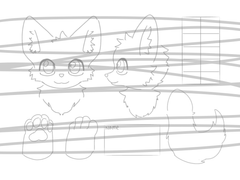 [ 디자인 가능! ] 기본 케모노 강아지 시트지 (손 + 꼬리 +얼굴)