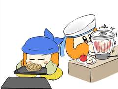 리퀘) 요리하는 반다나와 선원 웨이들 디