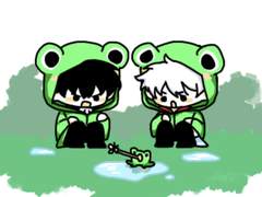 🌿개구리 긴토키 히지카타 키링/아크릴 스탠드 도안🤍🖤