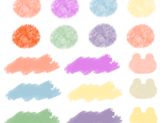 [무료공유] 색깔 스티커&구름 문구 굿노트 스티커