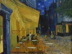 밤의 카페 테라스