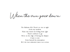 When the sun goes down