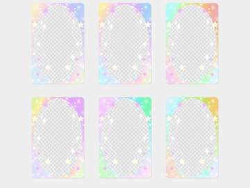 솜사탕 그라데이션 투명포카 프레임