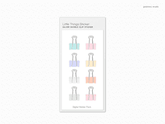 Silver Pastel Double Clip sticker