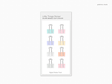Silver Pastel Double Clip sticker