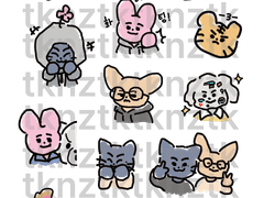 스테이씨 동물 스티커 도안