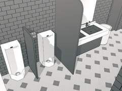 [스케치업] 깔끔한 공용화장실