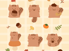 [굿노트 스티커] 가을 다람쥐 스티커🐿🍂