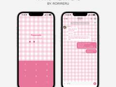 090. Pink Check 01 : Kakao Talk Theme