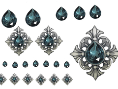 [무료소재] 블루 토파즈 & 브로치