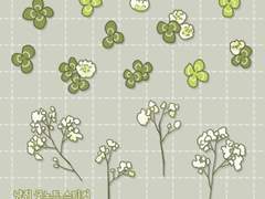 클로버와 안개꽃 스티커 (굿노트)