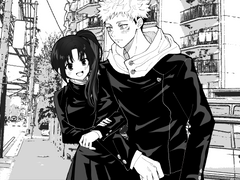 흑백 반신 LD 커미션+배경 오마카세