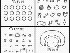 칭찬 도장판 + 스티커 (강아지, 고양이)