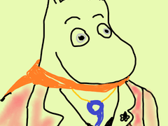 벽에 그림 그리는 무민마마