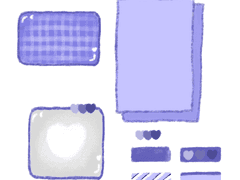 파랑 메모지 스티커