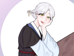 흐린 달의 흰 꽃 비녀