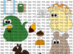 [굿노트 스티커] 가을 타는 동물 친구들🐻🦖🐿