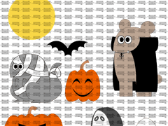 [굿노트 스티커] 할로윈 파티 가는 동물친구들🐻🦖🐿