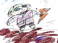 고양이 손에 밑겨진 생선은 탈출을 감행해, 바다로 갈거야