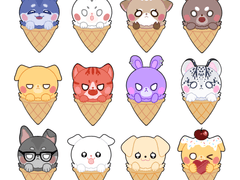 데못죽 아이스크림 키링 도안