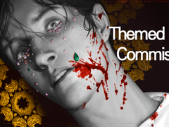 Themed grayscale bust commission