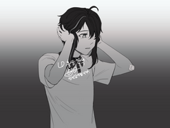 LD 커미션 단색(흑백) 흉상 샘플