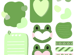 [무료공유] 초록 메모지 굿노트 스티커