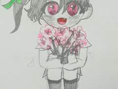 달아래 핀 매화 한송이.