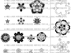 [클립스튜디오 소재 / PNG 파일] 문양_꽃