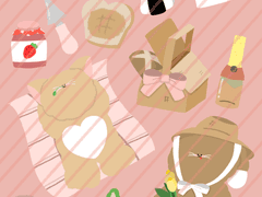 [스티커] 모카냥과 라떼몽의 피크닉