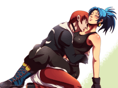 King of Fighter 이오리와 레오나와 남녀 캐릭터 두 명 씩