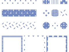 블루 패턴 스티커