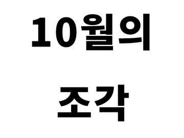 10월 조각집 ✒🖤🎥