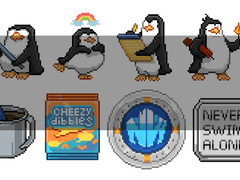 [굿노트 스티커] 마다가스카의 펭귄 도트 스티커