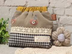 핸드메이드 곰 바네파우치