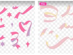 찌의 포장용 리본 콘페티 스티커