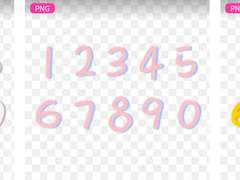 찌 숫자 손글씨 스티커