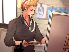 이번에도 그린 단둘이 같이 나란히 선 야하리와 미리카