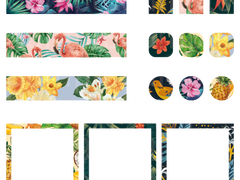 트로피컬 패턴 스티커