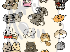 동물틴 스티커 도안 유료발행