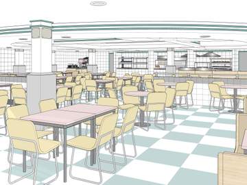 [웹툰 스케치업] 미국 학교 카페테리아