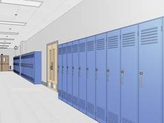 [웹툰 스케치업] 미국 학교 복도