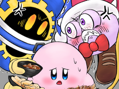 리퀘) 마버로아(찍먹)와 마르크(부먹)의 다툼 사이에 껴 버린 커비