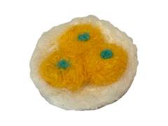 [판매중] 𝘣𝘢𝘴𝘬𝘦𝘵 𝘰𝘧 𝘵𝘩𝘳𝘦𝘦 𝘵𝘢𝘯𝘨𝘦𝘳𝘪𝘯𝘦𝘴 귤 세개가 든 바구니 양모펠트인형