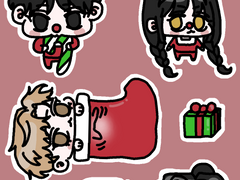 크리스마스 유정서차김 스티커 배포