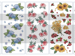 플라워 in 마이 백 : 전자 다꾸 스티커