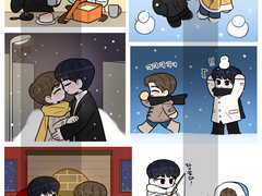 겨울 2인 SD 스티커 고정틀 커미션!